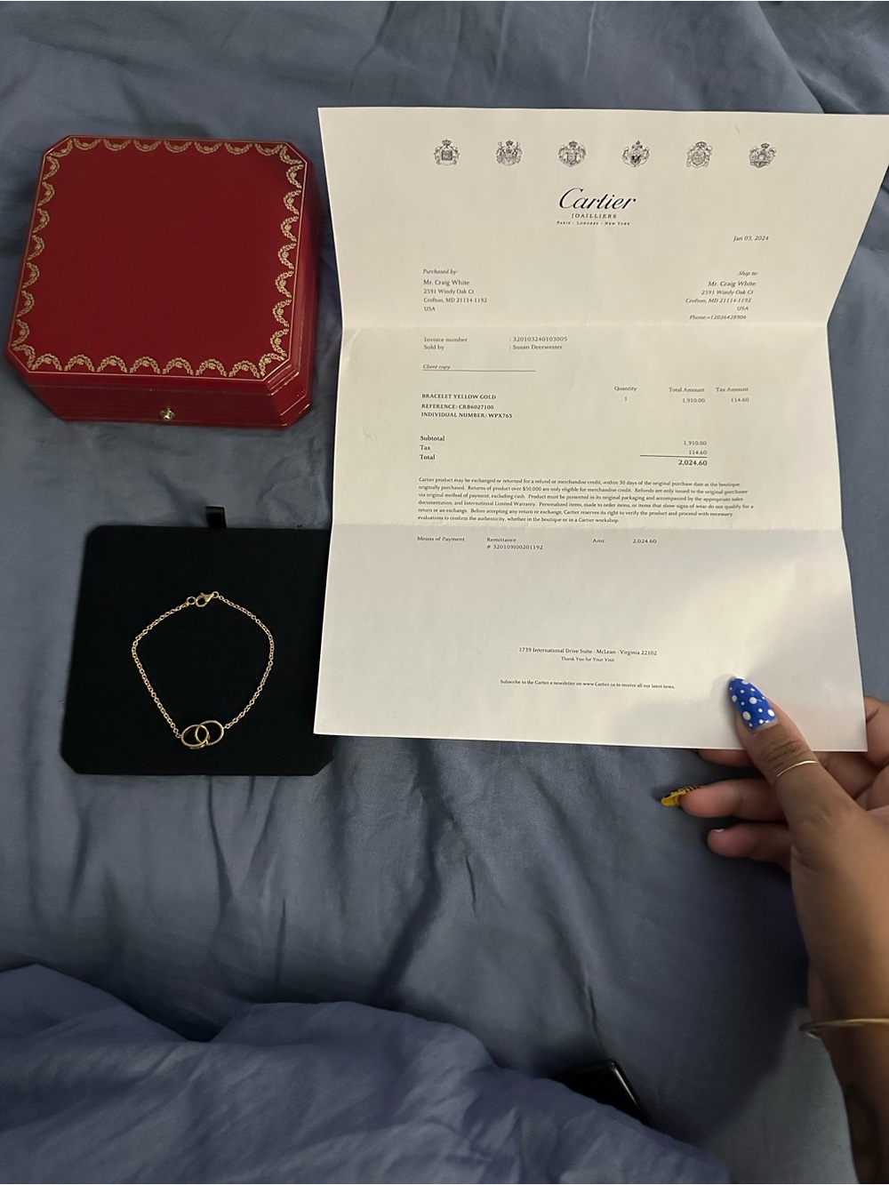 Authentic Cartier Love Bracelet On Chain - Picture 7 of 9